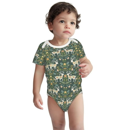 Kdxio Deer And Flowers Pattern Unisex Baby Cotton Short Sleeve Bodysuits-6 Months
Kdxio Deer And Flowers Pattern Unisex Baby Cotton Short Sleeve Bodysuits-6 Months