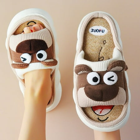 CoCopeanut Funny Slippers Men Women Linen Slipper Cartoon Animal Couple Slides Autumn Home Shoes Slides Thick Sole Household Men Sandals
CoCopeanut Funny Slippers Men Women Linen Slipper Cartoon Animal Couple Slides Autumn Home Shoes Slides Thick Sole Household Men Sandals