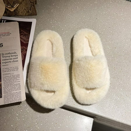 CoCopeanut Winter House Fluffy Ladies Fur Slippers Open-Toe Solid Bedroom Flat Girls Warm Plush Shoes Indoor Women Fluffy Slides
CoCopeanut Winter House Fluffy Ladies Fur Slippers Open-Toe Solid Bedroom Flat Girls Warm Plush Shoes Indoor Women Fluffy Slides