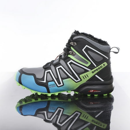 Men s High-top Thickened Light Hiking Shoes Outdoor Snow Boots Warm Cross-country Non-slip Cotton Shoes