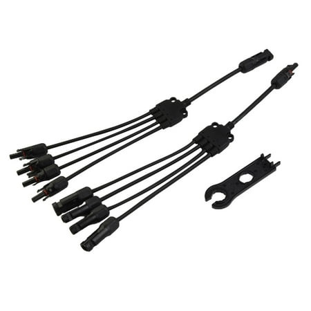 1 Pair Solar PV Panel Y Branch Cable Connection Waterproof Adapter with Wrench
