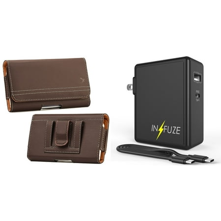 Holster and Wall Charger Bundle for Samsung Galaxy A03s: PU Leather Magnetic Belt Pouch Case (Brown) and 45W Dual USB Port PD Power Delivery Type-C and USB-A Power Adapter
Holster and Wall Charger Bundle for Samsung Galaxy A03s: PU Leather Magnetic Belt Pouch Case (Brown) and 45W Dual USB Port PD Power Delivery Type-C and USB-A Power Adapter