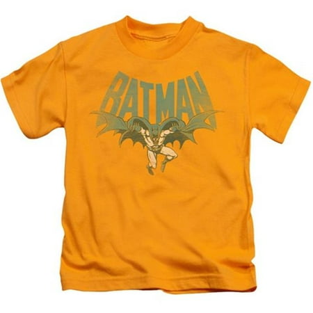 Trevco Dc-Flying Bat - Short Sleeve Juvenile 18-1 Tee - Gold, Medium 5-6