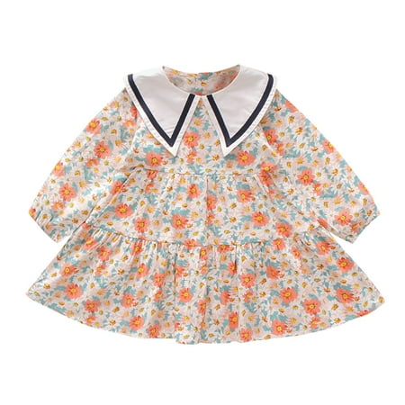 Toddler Girls Casual Casual Sweet Long Sleeve Peter Pan Collar Clothes Floral Print Princess Dresses 
Toddler Girls Casual Casual Sweet Long Sleeve Peter Pan Collar Clothes Floral Print Princess Dresses