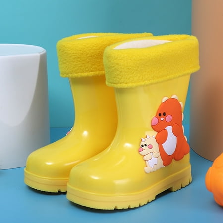 HAXMNOU Children Waterproof Rain Boots Comfortable Wrapped Cartoon Removble Interior Design Children Rain Shoes Yellow
HAXMNOU Children Waterproof Rain Boots Comfortable Wrapped Cartoon Removble Interior Design Children Rain Shoes Yellow