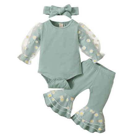 elfinBE Newborn Baby Girl Solid Color Mesh Long Sleeve Flare Pants Hair Band 3PCs Set Outfits 0-12Months
elfinBE Newborn Baby Girl Solid Color Mesh Long Sleeve Flare Pants Hair Band 3PCs Set Outfits 0-12Months