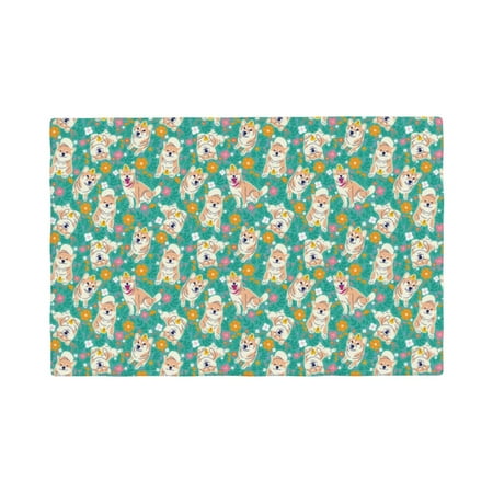Placemats Set of 4 SHIBA WITH FLORAL Heat Resistant Non - Slip Place mats Waterproof table mat for Kitchen Dining-6片装
Placemats Set of 4 SHIBA WITH FLORAL Heat Resistant Non - Slip Place mats Waterproof table mat for Kitchen Dining-6片装