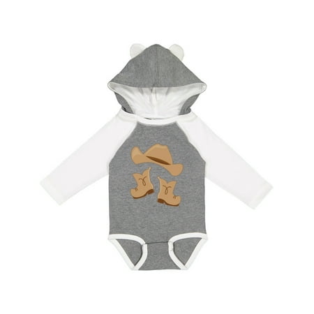 Inktastic Western Style Boy Boots Gift Baby Boy or Baby Girl Long Sleeve Bodysuit