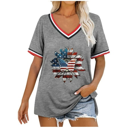Crop Tops for Women Sequin Tops for Women Women s Casual Loose American Flag Print V-neck Printed Short Sleeve T-Shirt Tops High Top Women Summer Savings Maternity Tops Gray 2XL
Crop Tops for Women Sequin Tops for Women Women s Casual Loose American Flag Print V-neck Printed Short Sleeve T-Shirt Tops High Top Women Summer Savings Maternity Tops Gray 2XL