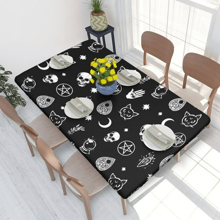 Home Deluxe Tablecloth Skull Cat Moon Gothic Pattern Waterproof Elastic Rim Edged Table Cover- For Christmas Parties And Picnics 4ft
Home Deluxe Tablecloth Skull Cat Moon Gothic Pattern Waterproof Elastic Rim Edged Table Cover- For Christmas Parties And Picnics 4ft