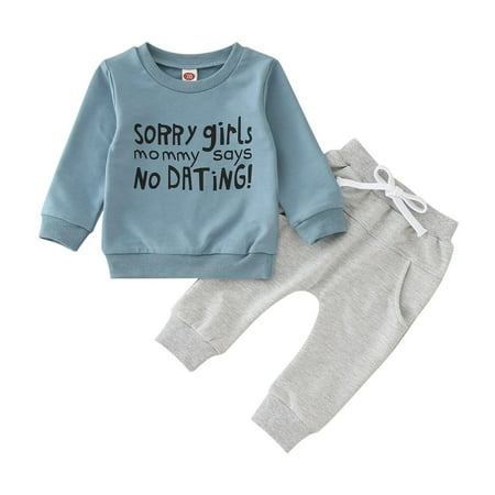 Baby Boy Long Sleeve Clothes Set Letter Printed Sweatshirt Pullover Pants 2Pcs Spring Fall Outfits
Baby Boy Long Sleeve Clothes Set Letter Printed Sweatshirt Pullover Pants 2Pcs Spring Fall Outfits
