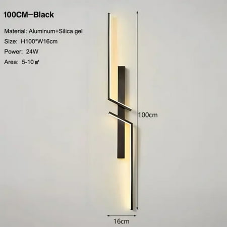 CHNGYJC Modern Nordic Black and Gold LED Wall Lights Fixture for TV Background Bedroom Indoor Stylish LED Wall Sconce Lamp for Stairs and Aisle AC85-265V Power Supply
CHNGYJC Modern Nordic Black and Gold LED Wall Lights Fixture for TV Background Bedroom Indoor Stylish LED Wall Sconce Lamp for Stairs and Aisle AC85-265V Power Supply