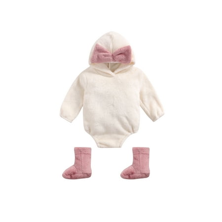 IZhansean Autumn Winter Newborn Baby Girls Romper Long Sleeve Hooded Jumpsuit + Socks Fleece Warm Clothes Beige 0-3 Months
IZhansean Autumn Winter Newborn Baby Girls Romper Long Sleeve Hooded Jumpsuit + Socks Fleece Warm Clothes Beige 0-3 Months