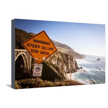 Big Sur Warning Sign Stretched Canvas Print Wall Art By FiledIMAGE
