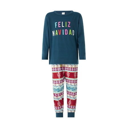 Gureui Christmas Matching Family Pajamas Set Casual Long Sleeve Letters Printed Crew Neck T-shirt with Tree Print Pants/Jumpsuit for Christmas Sleepwear
Gureui Christmas Matching Family Pajamas Set Casual Long Sleeve Letters Printed Crew Neck T-shirt with Tree Print Pants/Jumpsuit for Christmas Sleepwear