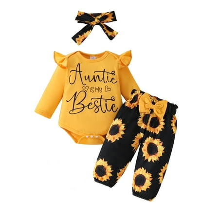GYRATEDREAM Infant Baby Girl Clothes Long Sleeve Ruffle Romper Long Pants Headband Set 3pcs Girls Clothing Outfit
GYRATEDREAM Infant Baby Girl Clothes Long Sleeve Ruffle Romper Long Pants Headband Set 3pcs Girls Clothing Outfit