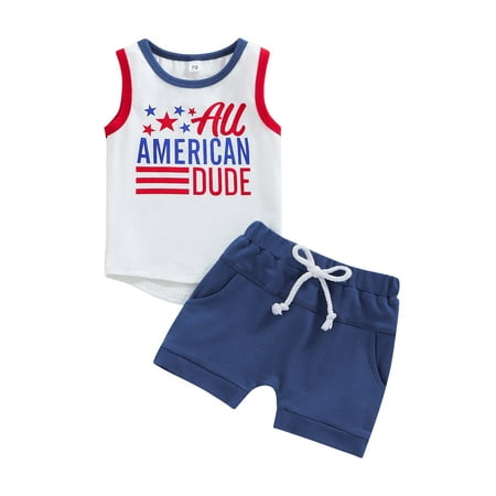 Bagilaanoe Baby Boy 4th of July Outfits 0-3T Infant Independence Day Clothes 2PCS Toddler Summer Sleeveless Letter Print Vest Tops Shorts Set
Bagilaanoe Baby Boy 4th of July Outfits 0-3T Infant Independence Day Clothes 2PCS Toddler Summer Sleeveless Letter Print Vest Tops Shorts Set