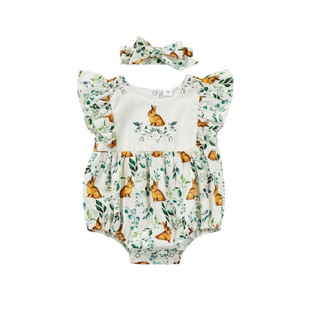 Nokpsedcb Easter Infant Baby Girls Summer Jumpsuit Fly Sleeve Romper Flower Leaf Rabbit Print Bodysuit + Headband White 3-6 Months
Nokpsedcb Easter Infant Baby Girls Summer Jumpsuit Fly Sleeve Romper Flower Leaf Rabbit Print Bodysuit + Headband White 3-6 Months