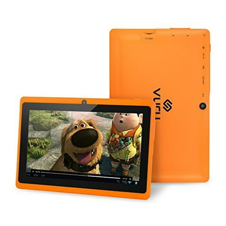 VURU A33 8GB Quad-Core Touchscreen Android Tablet 7 inch with Wi-Fi a Runs Android OS 4.4 a Features Front & Rear Cameras, Bluetooth, 1024 x 600 Resolution & Rechargeable 3000mAh Battery - Orange