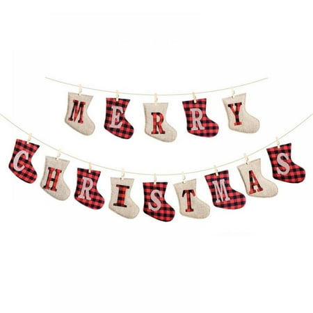 Topumt Merry Christmas Banner Sock Shaped Christmas Decoration Unique Hand-Sewn Christmas Decor Great Firepalce Decoration for Christmas
Topumt Merry Christmas Banner Sock Shaped Christmas Decoration Unique Hand-Sewn Christmas Decor Great Firepalce Decoration for Christmas