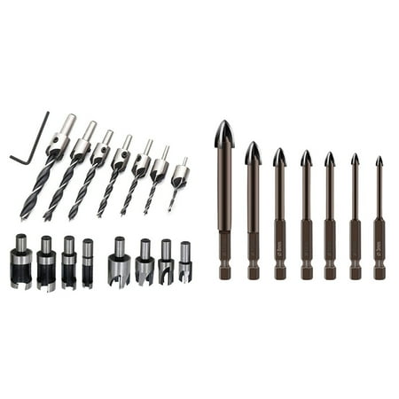 8 Pieces HSS Taper Claw Type Wood Plug Cutter Drill Bits & 7Pcs Cemented Carbide Drill Bit Tools Multifunction Bits
8 Pieces HSS Taper Claw Type Wood Plug Cutter Drill Bits & 7Pcs Cemented Carbide Drill Bit Tools Multifunction Bits