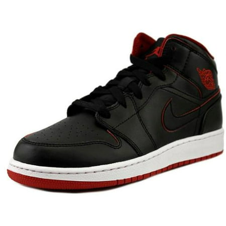 Air Jordan 1 Mid BG Big Kid's Shoes Black/White/Gym Red 554725-028 (3.5 M US)
