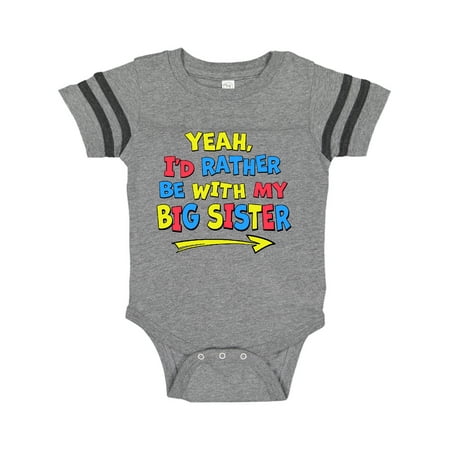 Inktastic Yeah I d Rather be with My Big Sister Red Yellow Blue Gift Baby Boy or Baby Girl Bodysuit
Inktastic Yeah I d Rather be with My Big Sister Red Yellow Blue Gift Baby Boy or Baby Girl Bodysuit