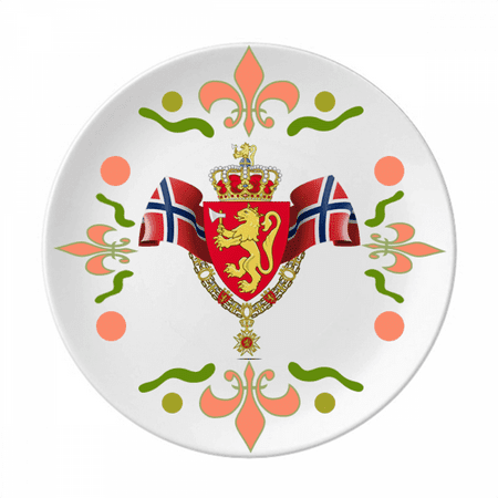 Norway National Emblem Country Flower Ceramics Plate Tableware Dinner Dish