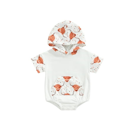 Arvbitana 0-24 Months Baby Boy Romper Short Sleeve Hooded Bull Head Print Summer Bodysuit for Casual Daily
Arvbitana 0-24 Months Baby Boy Romper Short Sleeve Hooded Bull Head Print Summer Bodysuit for Casual Daily
