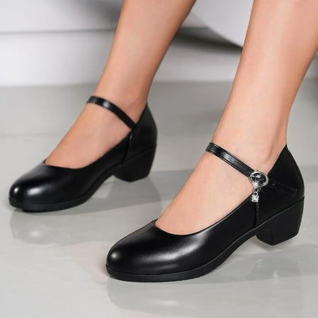 Tangnade Winter Clearance Fashion Spring Round Toe Shallow Black Small Leather Shoes Mid Heel Single Shoes for Women
Tangnade Winter Clearance Fashion Spring Round Toe Shallow Black Small Leather Shoes Mid Heel Single Shoes for Women