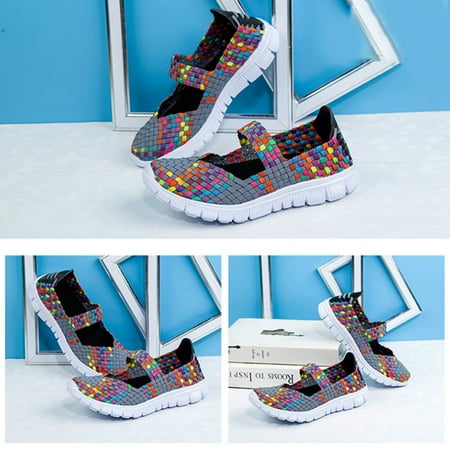 Women Slip-On Light Weight Elastic Trainer Sports Water Shoes Sneakers Summer 40
