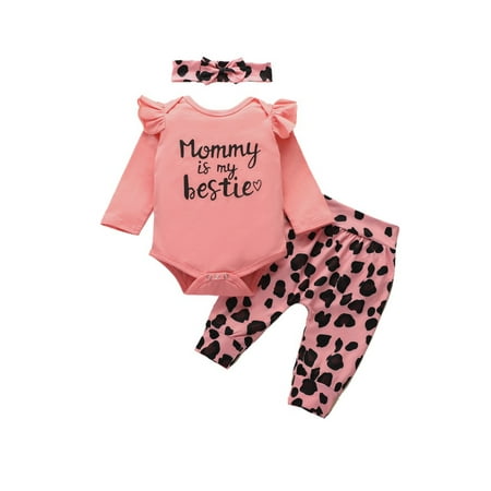 Baby Girls Outfits 3-Piece Fashion Casual Long Sleeve Jumpsuit + Leopard Trousers + Headband Suit
Baby Girls Outfits 3-Piece Fashion Casual Long Sleeve Jumpsuit + Leopard Trousers + Headband Suit