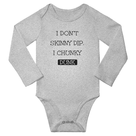 I Dont Skinny Dip I Chunky Dunk Funny Baby Long Sleeve Bodysuit Boy Girl Unisex (Gray 18-24M)
I Dont Skinny Dip I Chunky Dunk Funny Baby Long Sleeve Bodysuit Boy Girl Unisex (Gray 18-24M)