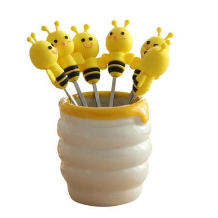 HOMEMAXS 7 Pcs Silicone Bee Fruit Forks Set Stainless Steel Dessert Picks Forks with Ceramic Holder for Party and Daily Use
HOMEMAXS 7 Pcs Silicone Bee Fruit Forks Set Stainless Steel Dessert Picks Forks with Ceramic Holder for Party and Daily Use