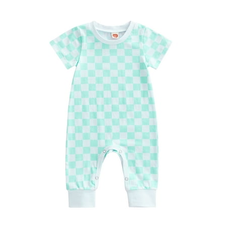 JYYYBF Infant Baby Casual Short Sleeve Jumpsuit Checkerboard Print Round Neck Romper Bodysuit One Piece Overalls
JYYYBF Infant Baby Casual Short Sleeve Jumpsuit Checkerboard Print Round Neck Romper Bodysuit One Piece Overalls