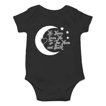 Funnwear My Nana Loves Me to The Moon and Back - I Love My Gigi Grandma Grandmother Infant Girl Boy - Funny Cute Infant Creeper One-Piece Baby Bodysuit (Black 6 Months) FUNN0294BOBK6MTs
Funnwear My Nana Loves Me to The Moon and Back - I Love My Gigi Grandma Grandmother Infant Girl Boy - Funny Cute Infant Creeper One-Piece Baby Bodysuit (Black 6 Months) FUNN0294BOBK6MTs