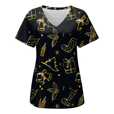 Scrub Tops for Women Christmas Short Sleeve Shirts Relaxed-Fit V-Neck Classic Graphic Tees Printed Shirt Blouses Workwear
Scrub Tops for Women Christmas Short Sleeve Shirts Relaxed-Fit V-Neck Classic Graphic Tees Printed Shirt Blouses Workwear