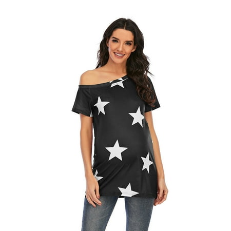 Maternity Shirt Long Womens Maternity Irregular Star Prints Hem Tee Shirt Casual Short Sleeve Crew Neck Basic Nursed T Shirt Top Breastfeeding Horizontal Striped Shirt Women
Maternity Shirt Long Womens Maternity Irregular Star Prints Hem Tee Shirt Casual Short Sleeve Crew Neck Basic Nursed T Shirt Top Breastfeeding Horizontal Striped Shirt Women
