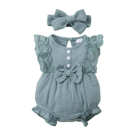 2PCS Newborn Baby Girl Romper 0-18M Summer Outfits Clothes Ruffle Sleeve Jumpsuit Bodysuit + Headband
2PCS Newborn Baby Girl Romper 0-18M Summer Outfits Clothes Ruffle Sleeve Jumpsuit Bodysuit + Headband