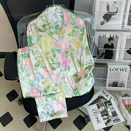 QWZNDZGR Spring Elegant Ladies Faux Silk Polyester Pajama Sets Sexy Homewear Womens Casual Luxury Pajamas Panda Pajamas Female Sleepwear
QWZNDZGR Spring Elegant Ladies Faux Silk Polyester Pajama Sets Sexy Homewear Womens Casual Luxury Pajamas Panda Pajamas Female Sleepwear