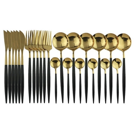 UMMH Gold Dinnerware Set Stainless Steel Knife Fork Spoon Silverware Cutlery Set Kitchen Flatware Set Service for 6
UMMH Gold Dinnerware Set Stainless Steel Knife Fork Spoon Silverware Cutlery Set Kitchen Flatware Set Service for 6