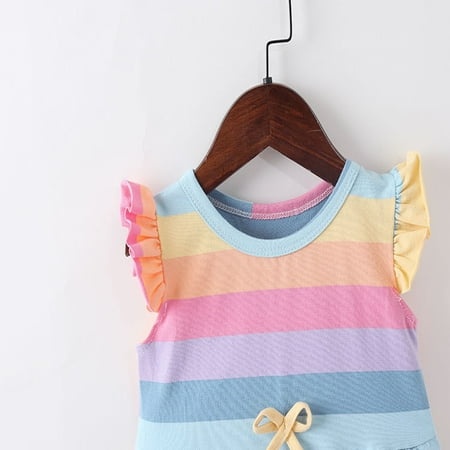 dmqupv Girls Dress Flying Sleeve Rainbow Striped Cute Angel Baby Girl Frock Fancy Summer Children Dress For Kids 5t Dress A 120
dmqupv Girls Dress Flying Sleeve Rainbow Striped Cute Angel Baby Girl Frock Fancy Summer Children Dress For Kids 5t Dress A 120