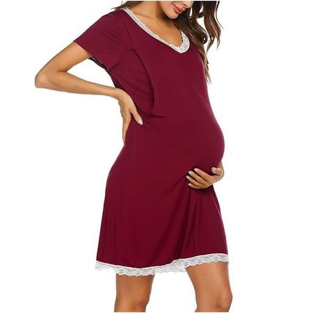 Viikei Pregnant Tops Clearances Pregnant Dresses for Women Maternity Clothes for Women Plus Size Fashion Solid Lace Short Sleeve Breast-Feeding Pregnant Maternity Dress
Viikei Pregnant Tops Clearances Pregnant Dresses for Women Maternity Clothes for Women Plus Size Fashion Solid Lace Short Sleeve Breast-Feeding Pregnant Maternity Dress