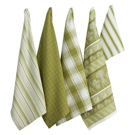Parsley Green Kitchen Dishtowel - Set of 5