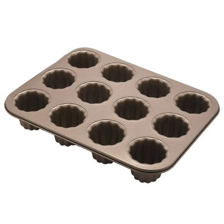 Canele Mold Cake Pan 12-Cavity Non-Stick Cannele Muffin Bakeware Cupcake Pan for Oven Baking(Champagne Gold)
Canele Mold Cake Pan 12-Cavity Non-Stick Cannele Muffin Bakeware Cupcake Pan for Oven Baking(Champagne Gold)