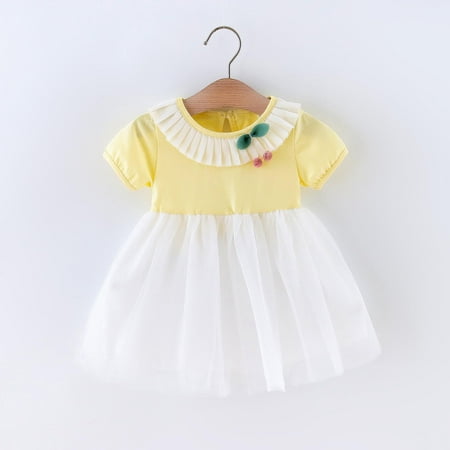 Hunpta Toddler Girls Short Sleeve Dresses Infant Tulle Princess Dress 6M-3Y
