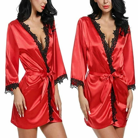 QWERTYU Womens Kimono Short Satin Loungewear Robes Bathrobe Long Sleeve Lace Bride Party Bridesmaid Robe Silky Sleepwear Red S
QWERTYU Womens Kimono Short Satin Loungewear Robes Bathrobe Long Sleeve Lace Bride Party Bridesmaid Robe Silky Sleepwear Red S