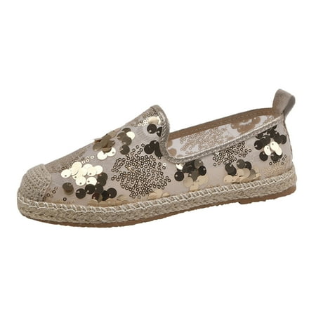 casual shoes for Women Womens Shoes Fashion Sequins Flat Slip On Soft Sole Fishermans Shoes Mesh Casual Shoes Mesh Dress Sandals for Women Gold
casual shoes for Women Womens Shoes Fashion Sequins Flat Slip On Soft Sole Fishermans Shoes Mesh Casual Shoes Mesh Dress Sandals for Women Gold