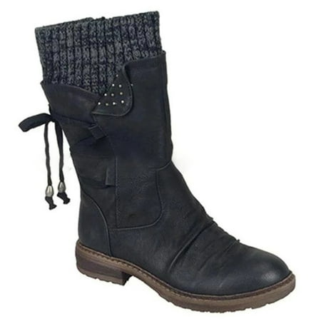Women Middle Calf Boots Retro PU Leather Booties Casual PU Low Heel Winter Shoes New
Women Middle Calf Boots Retro PU Leather Booties Casual PU Low Heel Winter Shoes New