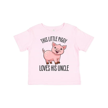 Inktastic This Little Piggy Loves His Uncle- Cute Gift Toddler Boy Girl T-Shirt